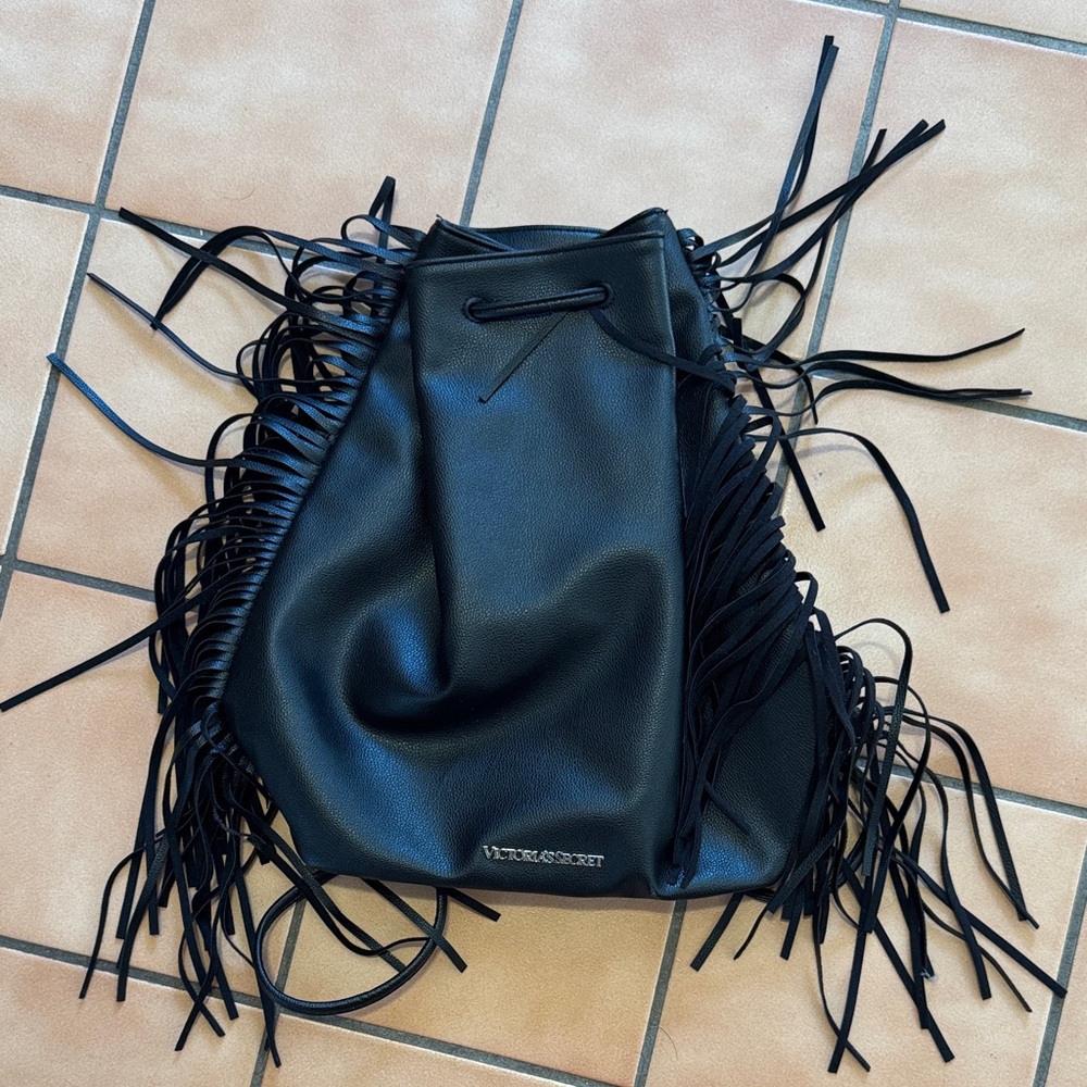 Victoria’s Secret Black Fringe Backpack